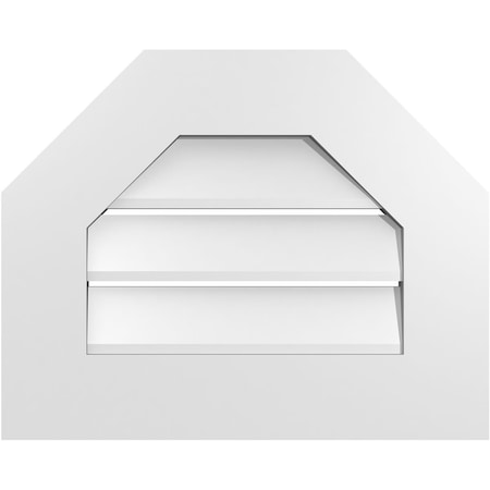 Ekena Millwork Octagonal Top Surface Mount PVC Gable Vent: Functional, w/ 3-1/2"W x 1"P Standard Frame, 20"W x 16"H GVPOT20X1601SF